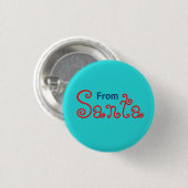 Middel Turquoise Effen Kleur Ronde Button 3,2 Cm (Voorkant /achterkant)