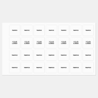 Middel-vierkantsstrijk op het etiket labels