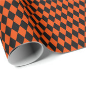 Middel-zwart en helder Oranje Harlequin Cadeaupapier (Rol Hoek)