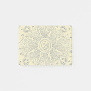 Middelaluwse Zodiakale Nachtelijke Hemel met Zon e Post-it® Notes