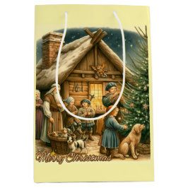 Middelbare Eeuwen Rustieke Kerst Medium Cadeauzakje