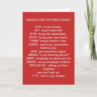MIDDELBARE LEEFTIJD ***SMS*** KERST KAART
