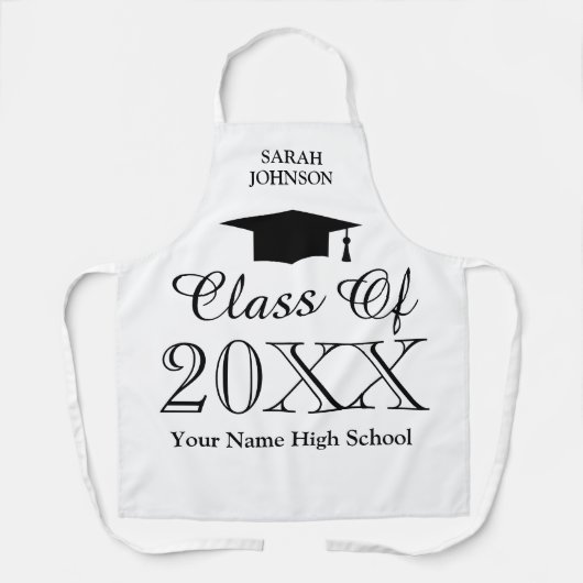Middelbare school afstudeerfeest aangepaste keuken schort (Voorkant)