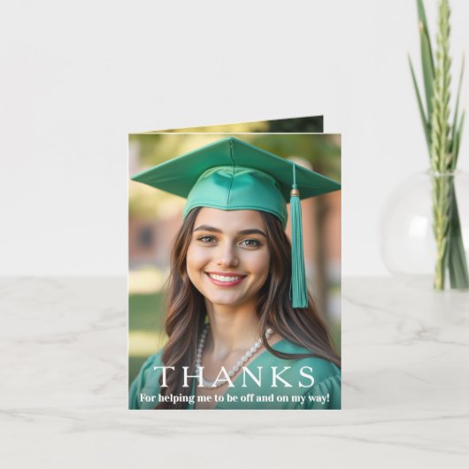 Middelbare school Afstuderen aangepaste foto en te Bedankkaart (Voorkant)