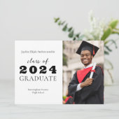 Middelbare school Afstuderen Classic Modern Afstud Aankondiging (Staand voorkant)