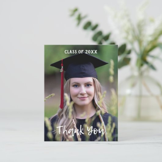 Middelbare school Afstuderen Dank u Briefkaarten (Staand voorkant)