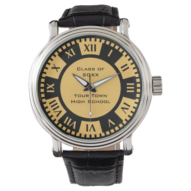 Middelbare School Afstuderen Klasse en Jaar School Horloge (Voorkant)