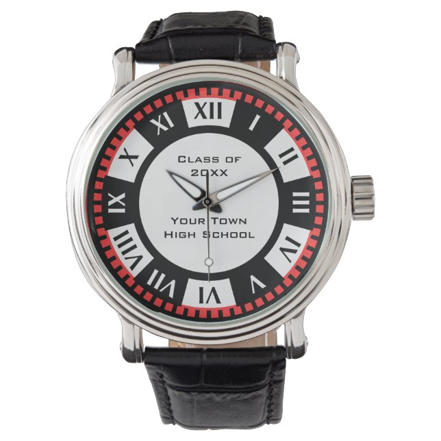 Middelbare School Afstuderen Klasse en Jaar School Horloge (Voorkant)