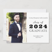 Middelbare school Afstuderen minimalistisch klassi Aankondiging (Voorkant)