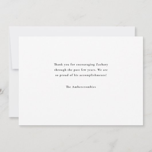 Middelbare school Afstuderen minimalistisch klassi Aankondiging (Achterkant)