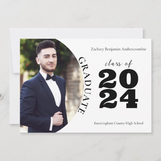 Middelbare School Afstuderen Modern Eenvoudig Afst Aankondiging (Voorkant)