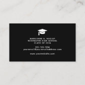 Middelbare School Afstuderen Rood en Zwart Visitekaartje (Achterkant)