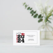 Middelbare School Afstuderen Rood en Zwart Visitekaartje (Staand voorkant)