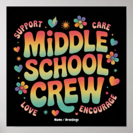 Middelbare School Bemanning Retro Geschenk voor Le Poster