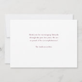 Middelbare school Burgundy Eenvoudige Afstuderen Aankondiging (Achterkant)