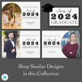 Middelbare school Burgundy Eenvoudige Afstuderen Aankondiging