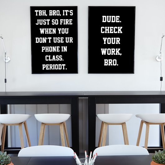 Middelbare School Classroom Decor Slang Poster
