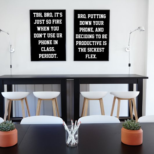 Middelbare School Classroom Poster Slang