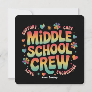 Middelbare School Crew Docent Student Gift Kaart
