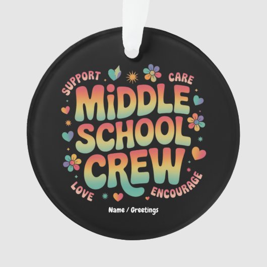 Middelbare School Crew  Docent Student Gift Ornament (voorkant)