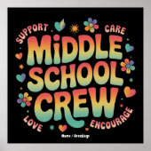 Middelbare School Crew  Docent Student Gift Poster (Voorkant)