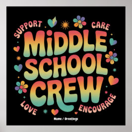 Middelbare School Crew  Docent Student Gift Poster