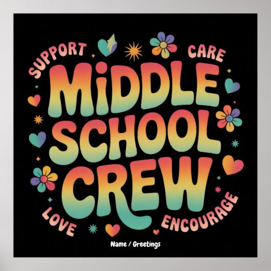 Middelbare School Crew  Docent Student Gift Poster (Voorkant)