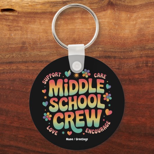 Middelbare School Crew Docent Student Gift Sleutelhanger (Voorkant)