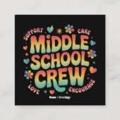 Middelbare School Crew  Docent Student Gift Vierkante Visitekaartje (Voorkant)