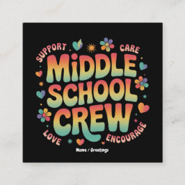 Middelbare School Crew  Docent Student Gift Vierkante Visitekaartje