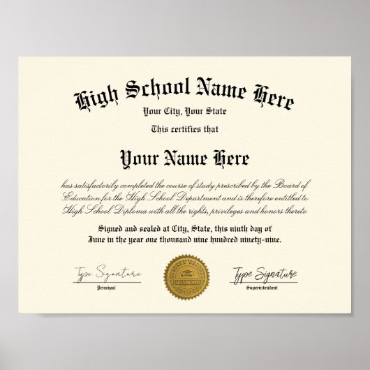 Middelbare school diploma, thuisschool, algemeen e poster (Voorkant)