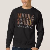 Middelbare School Educator Leopard Waardering Vrou Trui (Voorkant)