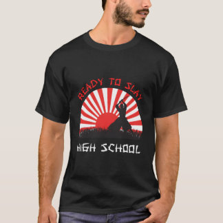 middelbare school eerstejaars japans zonsondergang t-shirt