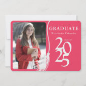 Middelbare School Foto Roze Afstudeerfeest Kaart (Voorkant)