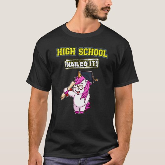 middelbare school genageld it Afstuderen college 1 T-shirt (Voorkant)