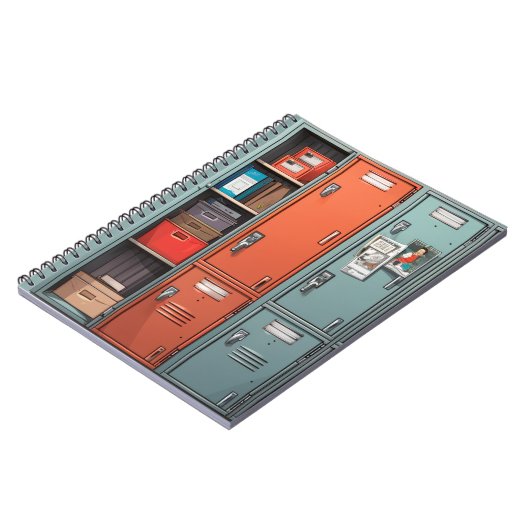 'Middelbare school hallen locker art journal Notitieboek (Linkerzijde)