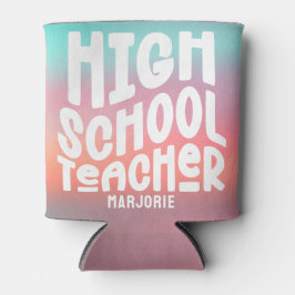Middelbare school leraar Pink Aqua Gradient Blikjeskoeler