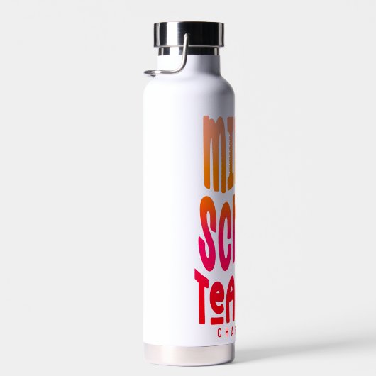 Middelbare School Leraar Rood Sinaasappel Gradient Waterfles (Rechts)