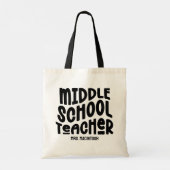 Middelbare school leraar zwart aangepaste tekst Ca Tote Bag (Achterkant)