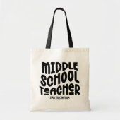 Middelbare school leraar zwart aangepaste tekst Ca Tote Bag (Voorkant)