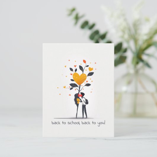 Middelbare school liefhebbers briefkaart (Staand voorkant)