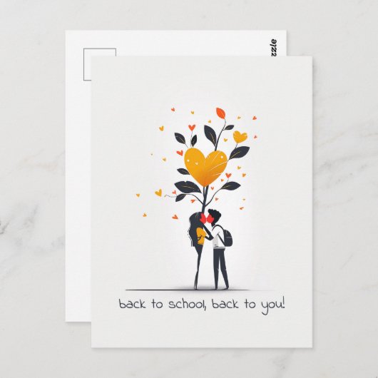 Middelbare school liefhebbers briefkaart (Voorkant / Achterkant)