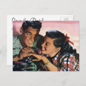 middelbare school liefhebbers van liefje sparen d aankondigingskaart (Voorkant / Achterkant)