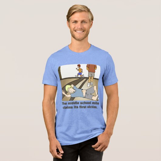 Middelbare school mijl blauw Tri-Blend shirt (Voorkant volledig)