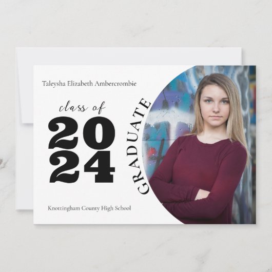 Middelbare School Minimalistische Eén-Foto Geslaag Aankondiging (Voorkant)