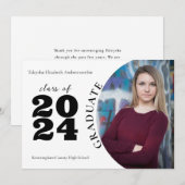 Middelbare School Minimalistische Eén-Foto Geslaag Aankondiging (Voorkant / Achterkant)