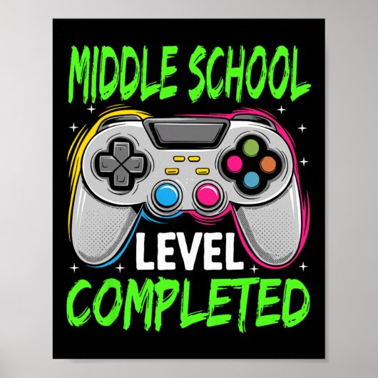 Middelbare school niveau complete gamer Cl van 202 Poster (Voorkant)