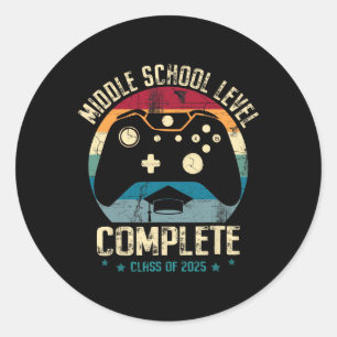 Middelbare school niveau complete gamer Cl van 202 Ronde Sticker