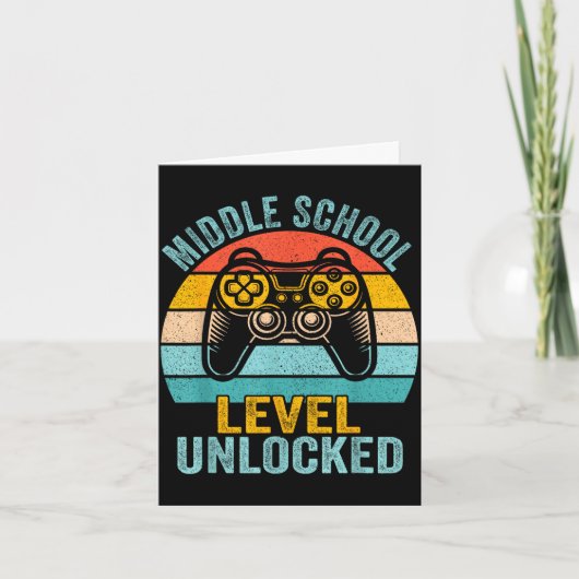 Middelbare school niveau ontgrendeld retro videoga kaart (Voorkant)