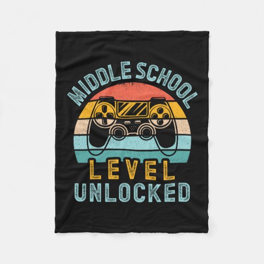 Middelbare School Niveau Ontgrendeld Videospel Ck  Fleece Deken (Voorkant)